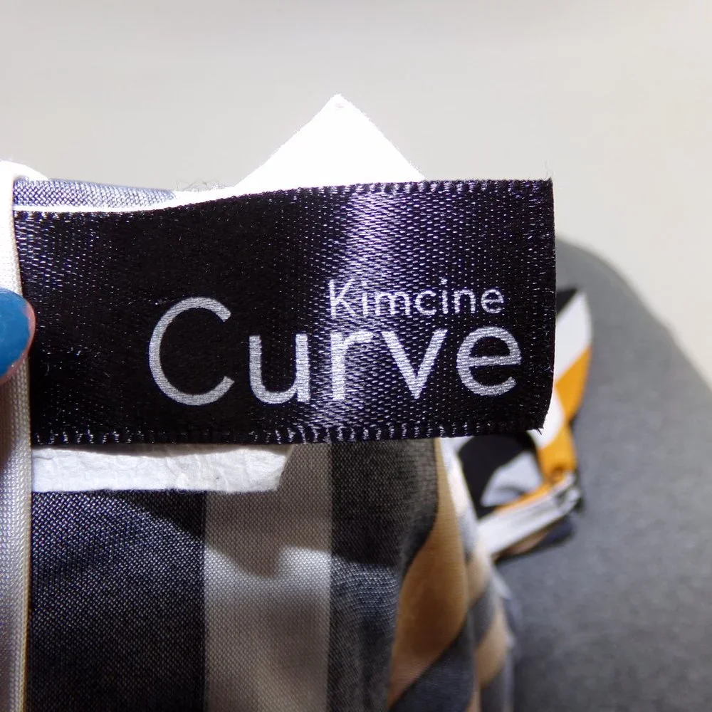 kimcine curve Women's Crop top stripe with a twist size SM orange and black - Picture 5 of 9